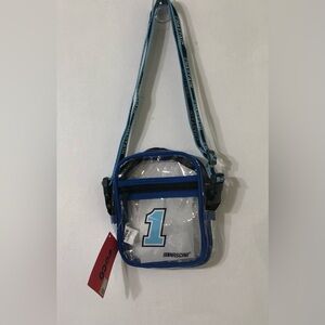 Foco Nascar Chastain  1  graphics blue Transparent  crossbody Bag.